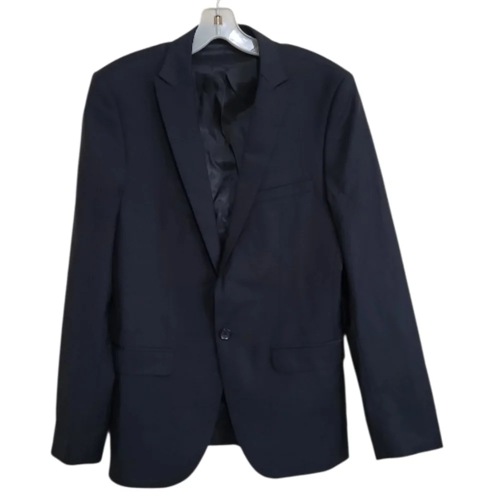 Zara Mens Black One Button Blazer Jacket Size 36